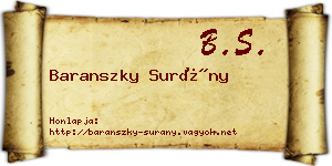 Baranszky Surány névjegykártya